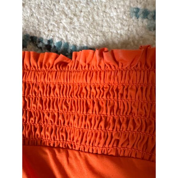 Anthropologie Maeve Orange One-Shoulder Embroidered Maxi Dress - Picture 11 of 13